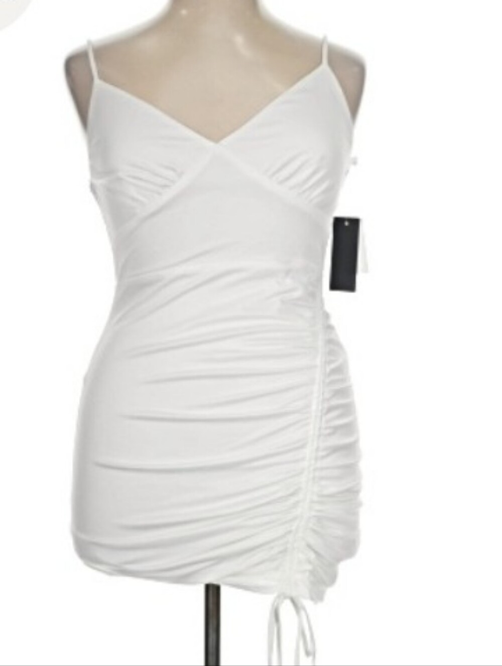 NWT City Triangles White Satin-Look Spaghetti Strap Dress Size Small